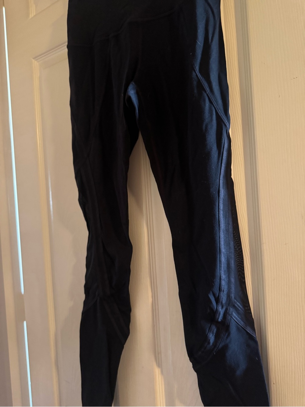 Athleta Black High-Rise Performance Leggings with Mesh Fashion Details